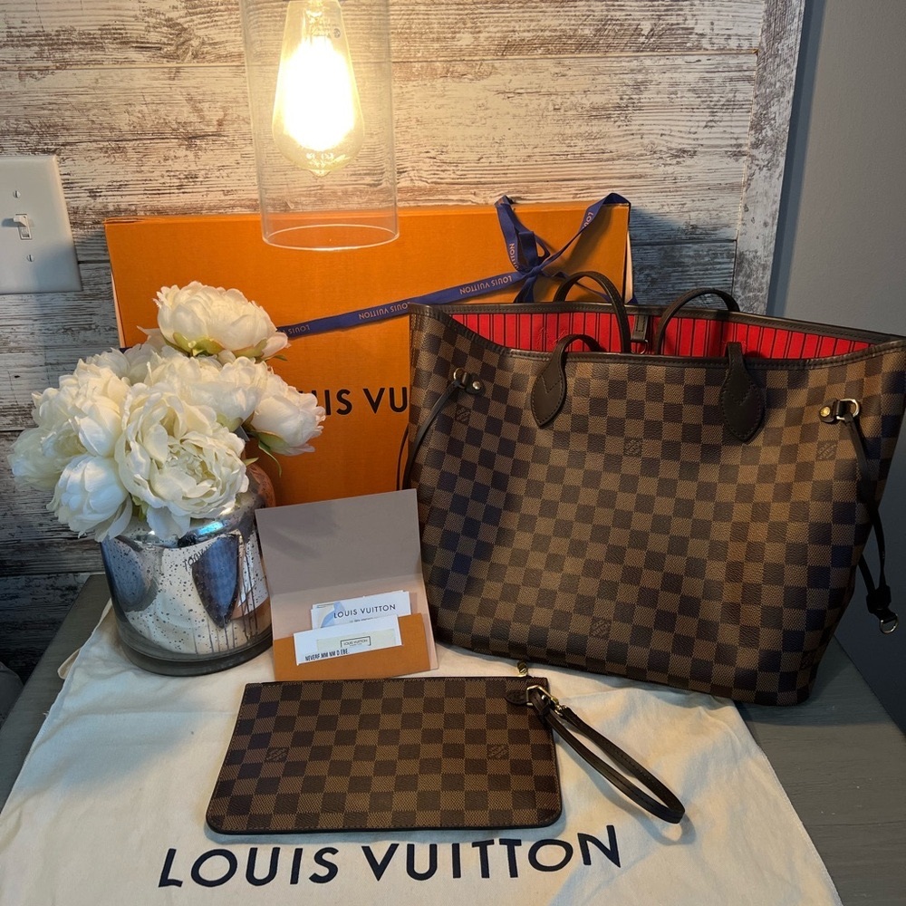 💯 AUTHENTIC 💕LV Neverfull MM in Demier Ebene.